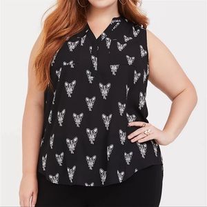 Torrid Harper Sleeveless French Bull Dog Blouse